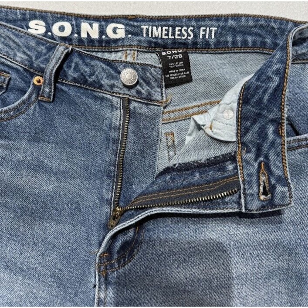 SONG Jeans Women size 7/28 Timeless Fit Demin Distressed High Rise‎ Casual - Picture 6 of 14